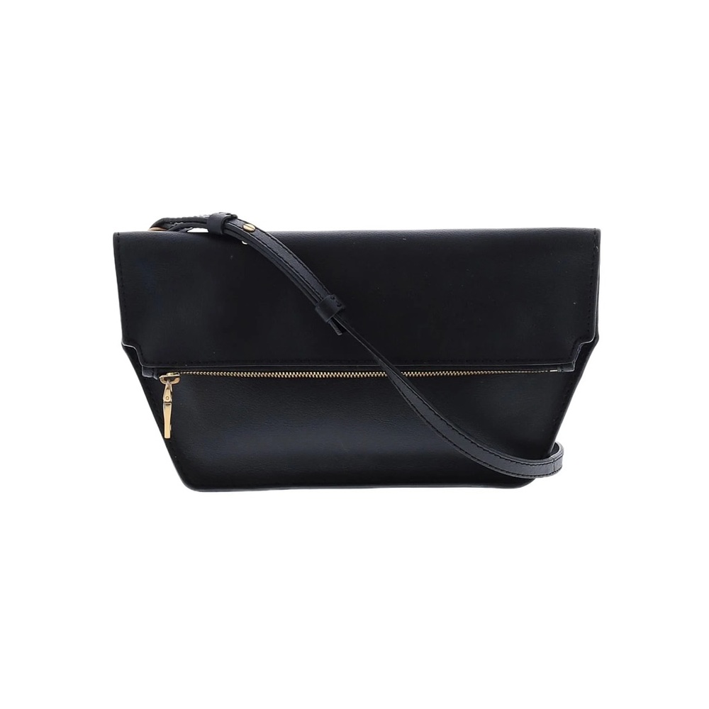 J. Crew Black Bennett Leather Crossbody Purse